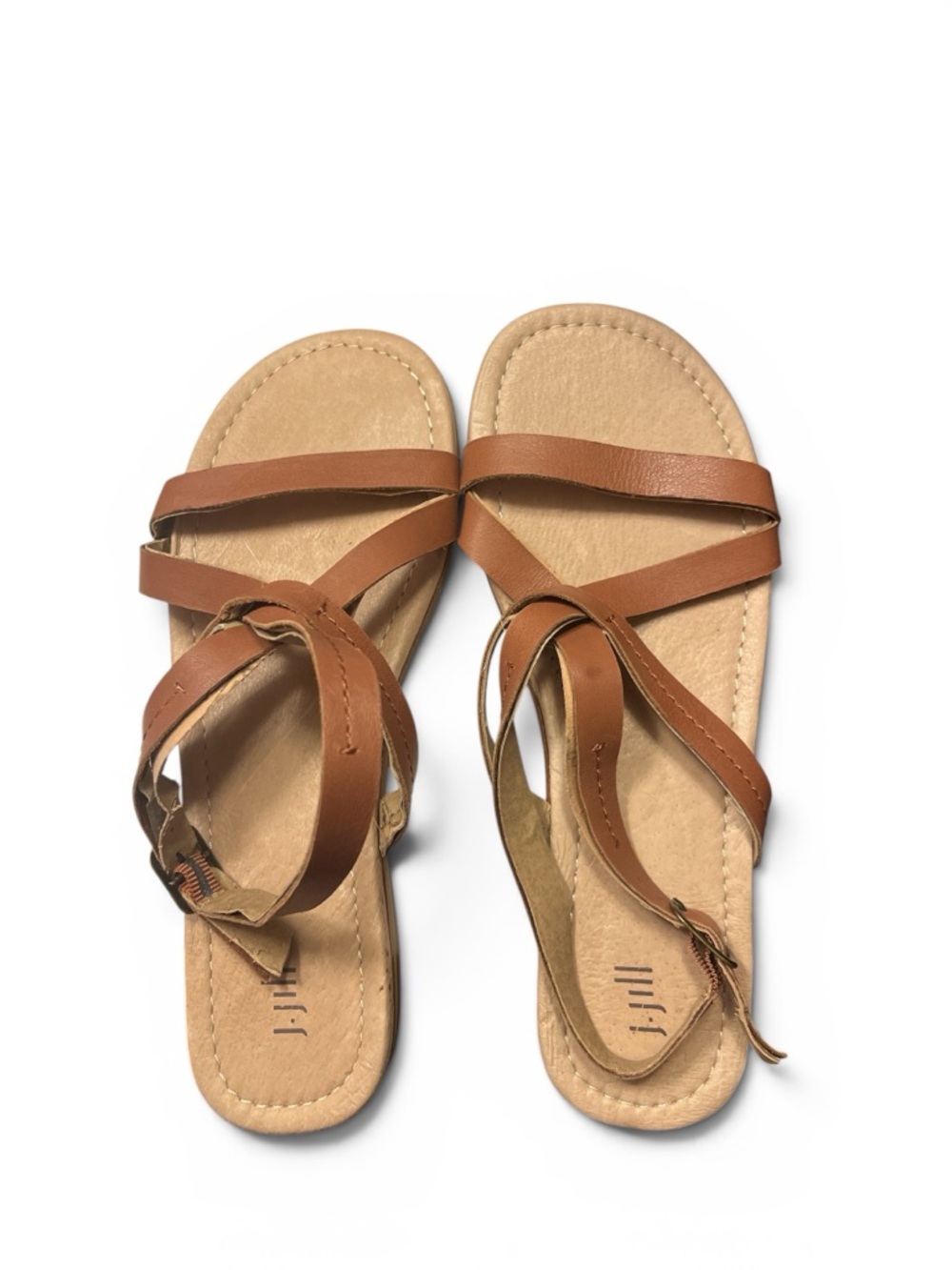 J. Jill Brown Strappy Leather Sandals Size 8